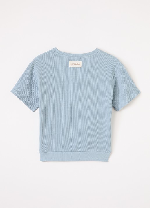 Lil 'Atelier NMMHarun sweater met borduring - voorkant 3 lichtblauw