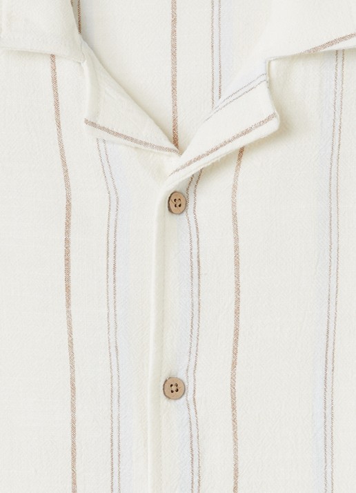 Lil 'Atelier NMMJeran blouse in linnenblend - detail 3 gebroken wit