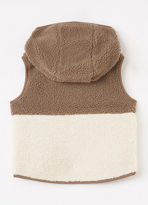 Lil 'Atelier NMMLajo bodywarmer van teddy - achterkant 3 zand