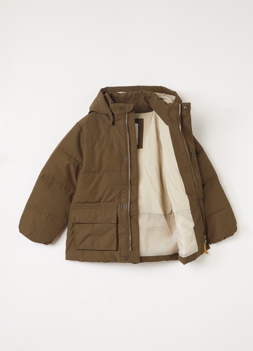 Lil 'Atelier NMMLamedow pufferjack met capuchon - voorkant 2 bruin