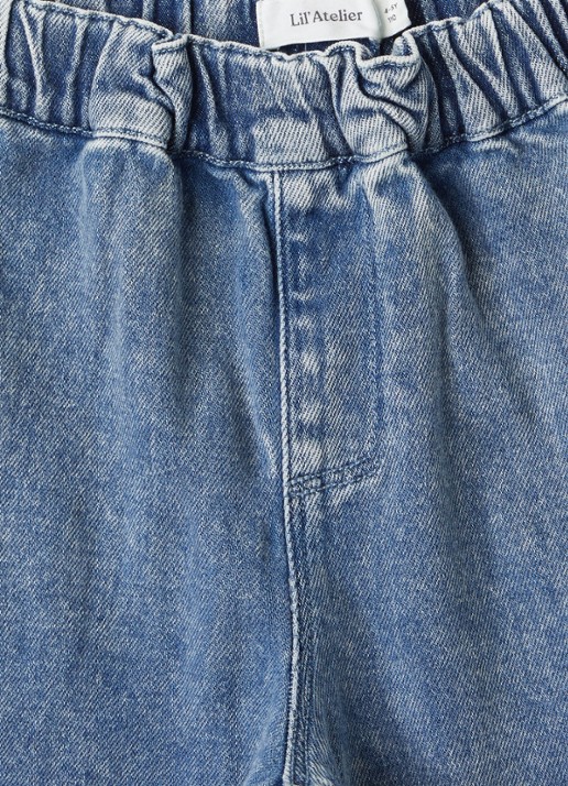 Lil 'Atelier NMMLulia straight leg jeans met medium wassing - detail indigo