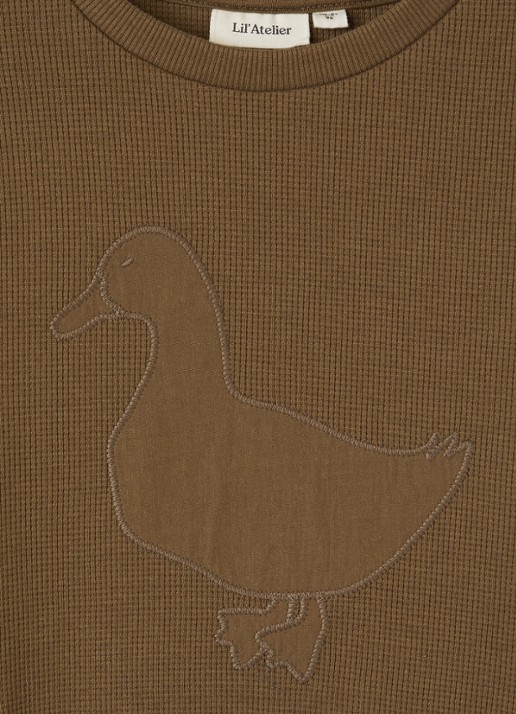 Lil 'Atelier NMMNaffel sweater met structuur en borduring - detail 3 cognac