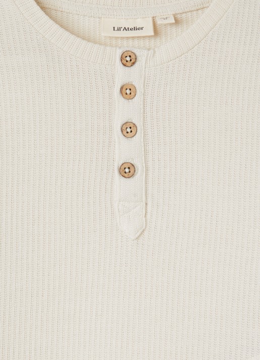 Lil 'Atelier NMMNort longsleeve met structuur - detail 3 ivoor