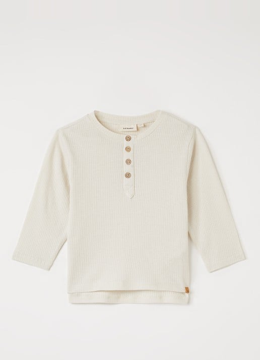 Lil 'Atelier NMMNort longsleeve met structuur - voorkant ivoor