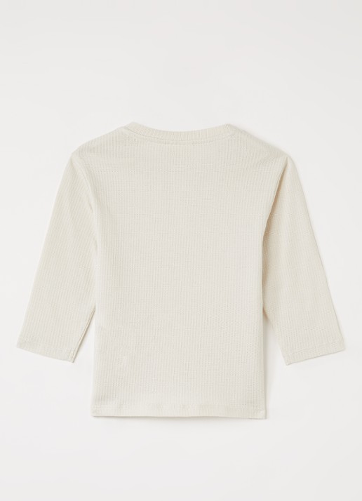 Lil 'Atelier NMMNort longsleeve met structuur - voorkant 2 ivoor