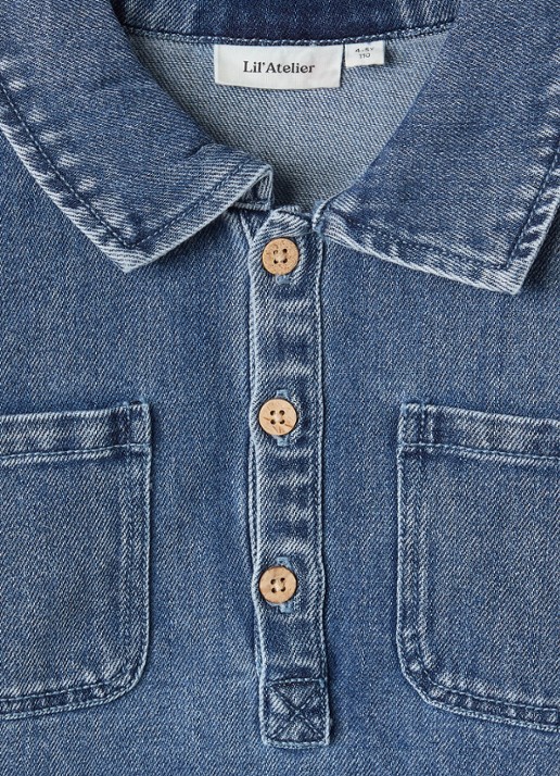 Lil 'Atelier NMMobello blouse van denim - detail 3 indigo