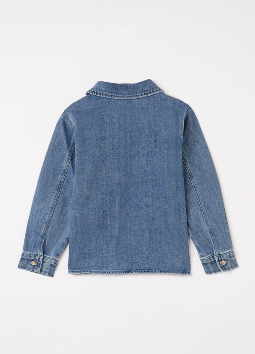 Lil 'Atelier NMMobello blouse van denim - voorkant 2 indigo