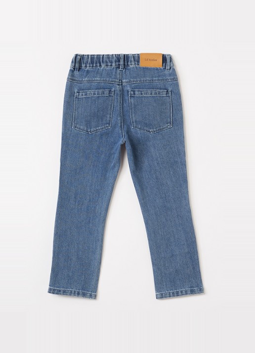 Lil 'Atelier NMMObello slim fit jeans - voorkant 3 indigo