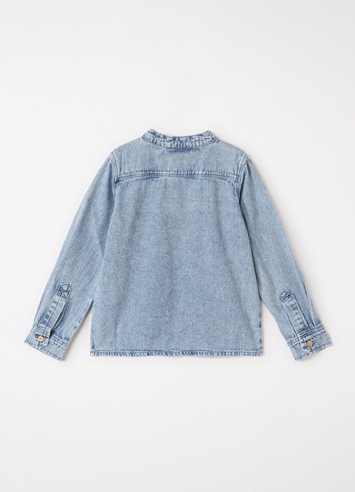 Lil 'Atelier NMMtaya blouse van denim - voorkant 2 indigo