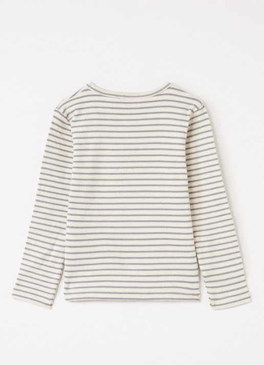 Lil 'Atelier NMMThoro longsleeve met streepprint - voorkant 2 gebroken wit