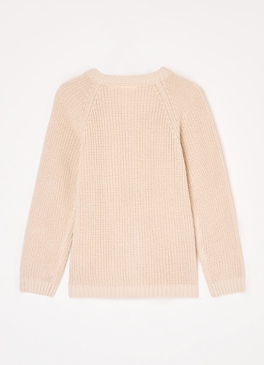 Lil 'Atelier NMNEmlen grofgebreid vest van  katoen - achterkant creme