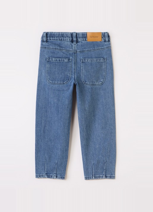 Lil 'Atelier NMNObello slim fit jeans - voorkant 3 indigo