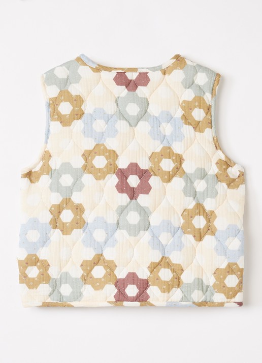 Lil 'Atelier Talia gilet met bloemenprint - achterkant 3 creme