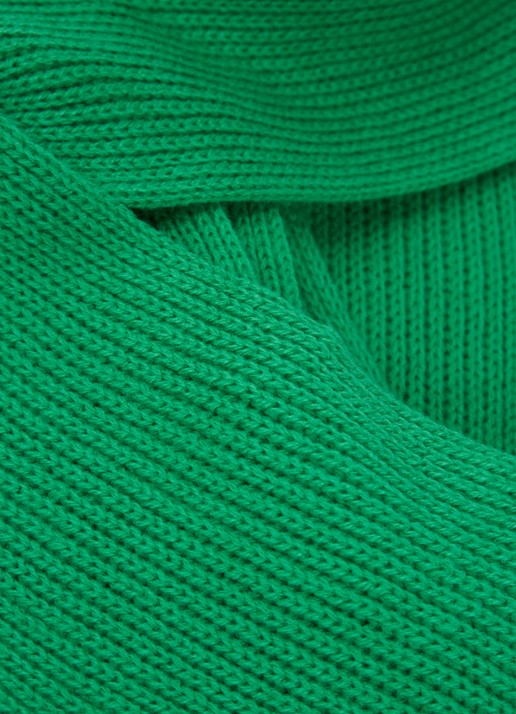 Lil' Boo Hygge grofgebreide sjaal met logo - detail 3 groen