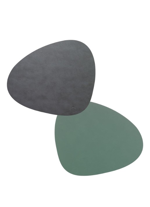 LIND DNA Curve reversible placemat van leer 37 x 44 cm