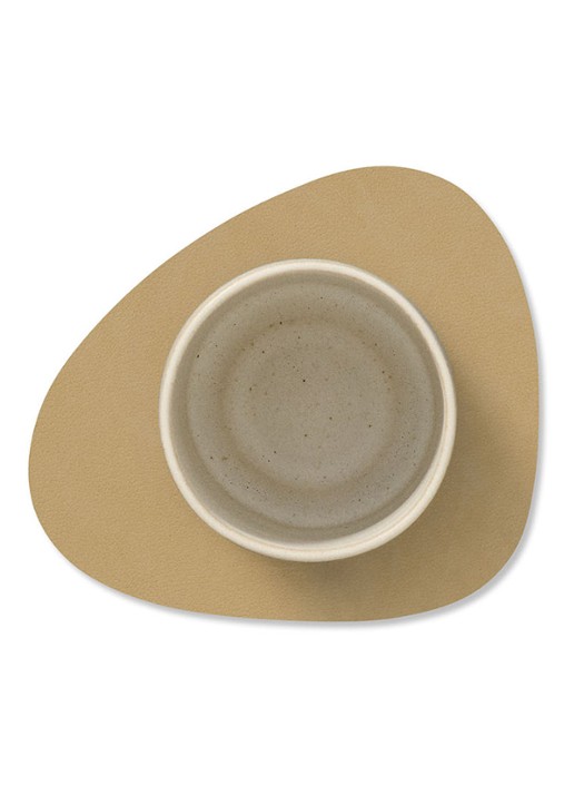 LIND DNA Nupo onderzetter van leer  - detail khaki
