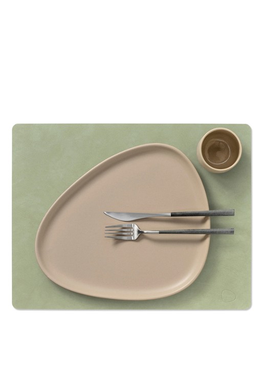 LIND DNA Nupo placemat 35 x 45 cm - voorkant 2 olijfgroen