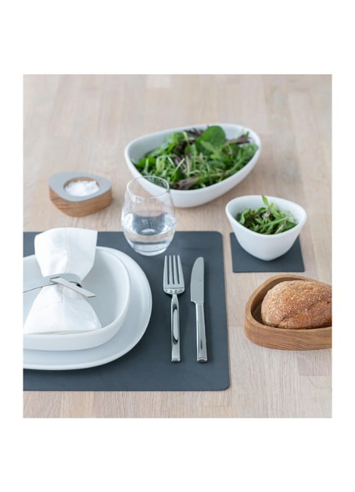 LIND DNA Table Mat placemat van leer 35 x 45 cm - detail 4 antraciet