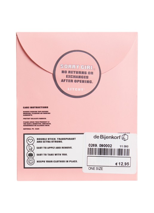 Litchy Fashion Tape 50 stuks  - achterkant transparant