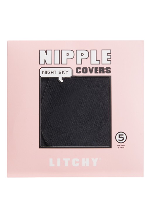 Litchy Nipple cover in 5-pack  - voorkant zwart