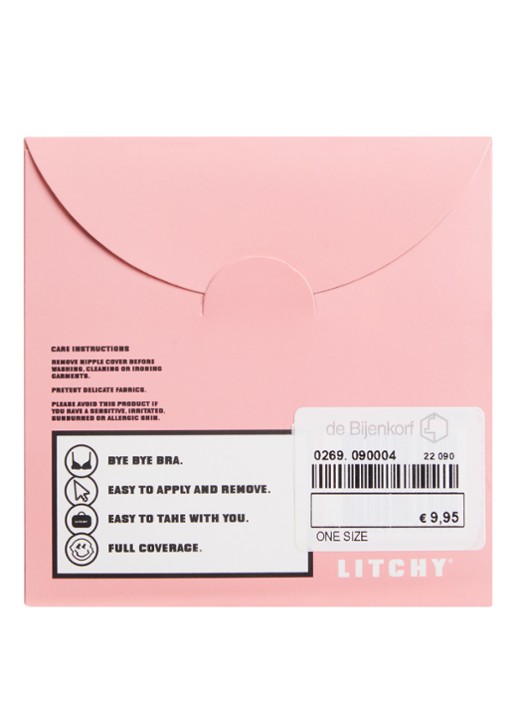 Litchy Nipple Cover tepelplakker in 5-pack  - achterkant beige