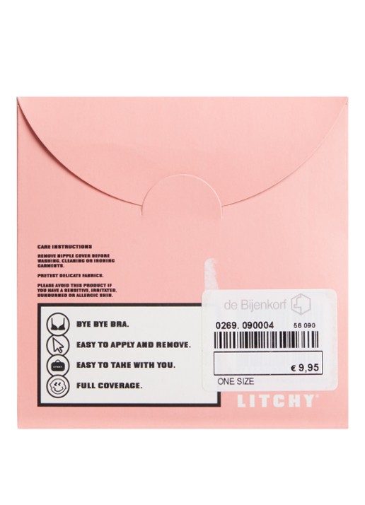 Litchy Nipple Cover tepelplakker in 5-pack  - achterkant 2 bruin