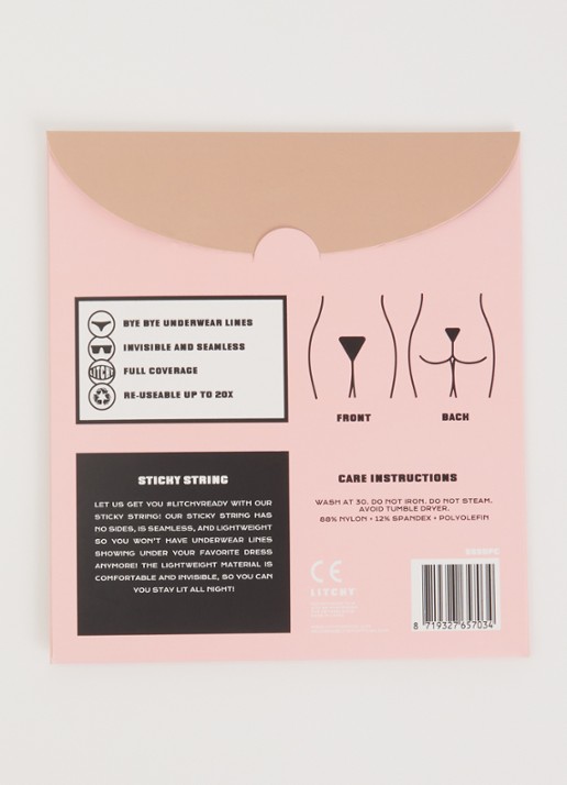 Litchy Sticky plak string - voorkant 2 beige