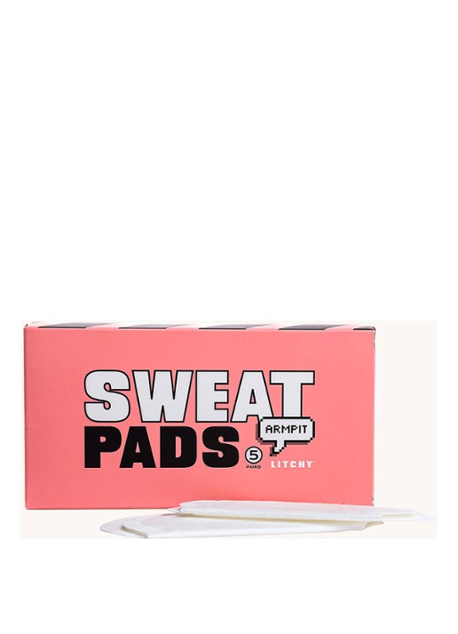 Litchy Sweat Pads in 5-pack - achterkant wit