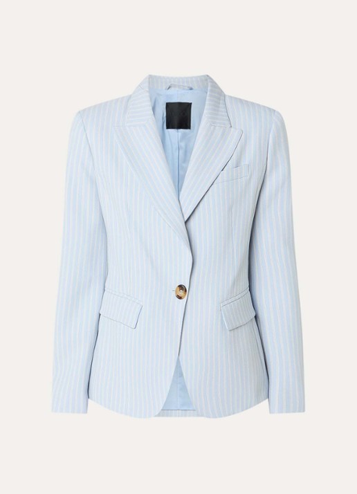 Liu Jo Blazer met lurex en schoudervulling - voorkant 2 lichtblauw
