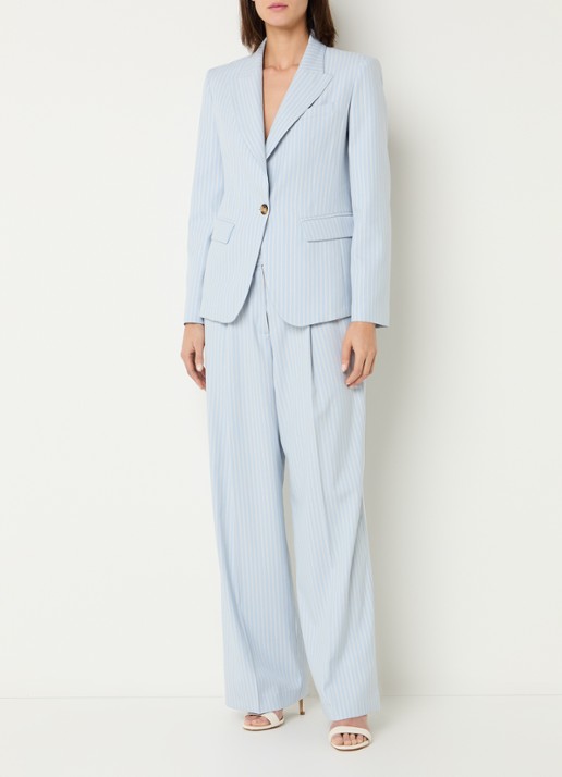 Liu Jo Blazer met lurex en schoudervulling - voorkant 3 lichtblauw