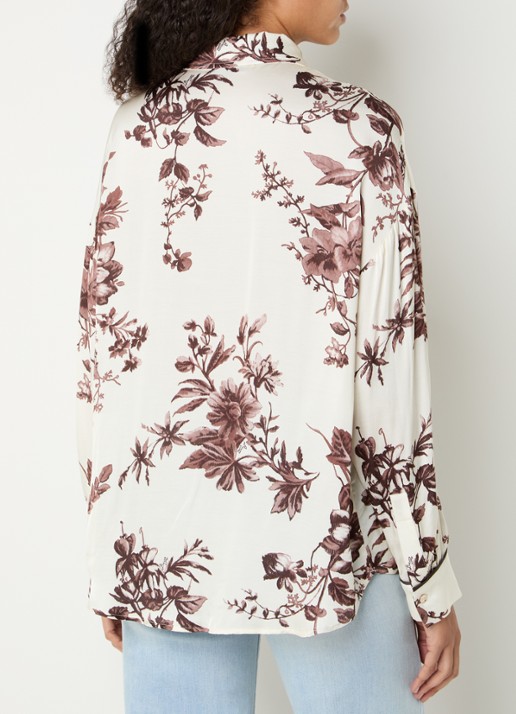 Liu Jo Blouse met bloemenprint - achterkant 2 creme