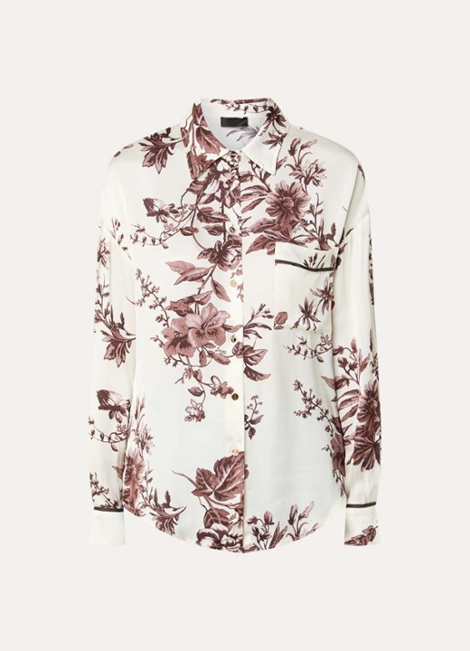 Liu Jo Blouse met bloemenprint - voorkant 3 creme