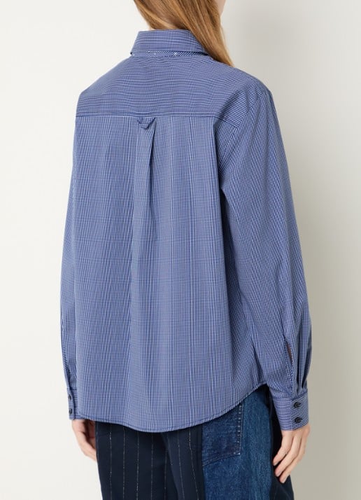 Liu Jo Blouse met pied-de-poule dessin - achterkant 4 donkerblauw
