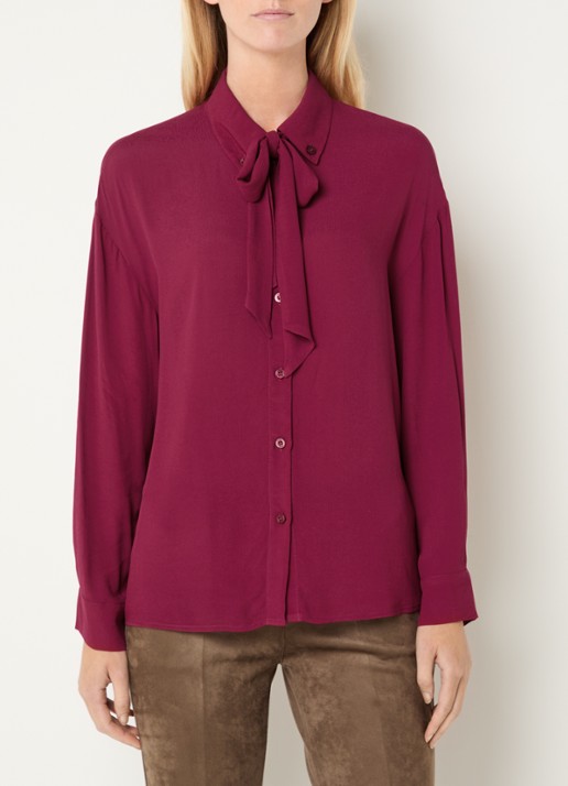 Liu Jo Blouse met sjaalkraag - detail 4 rood