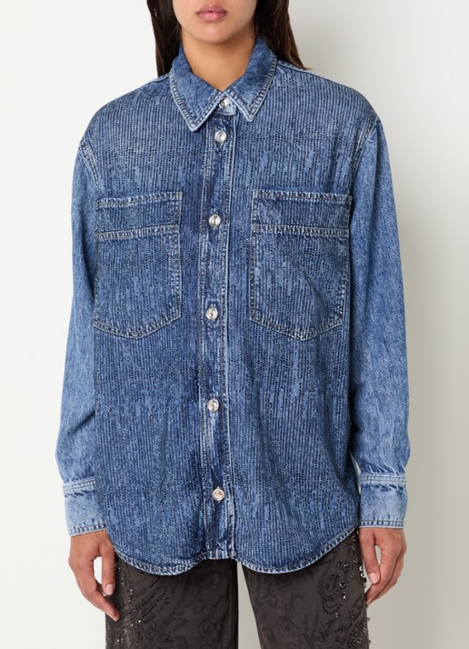 Liu Jo Blouse van denim met strass