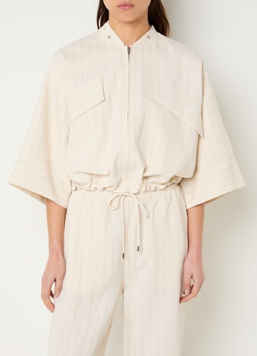 Liu Jo Cropped jack met streepprint en borstzakken