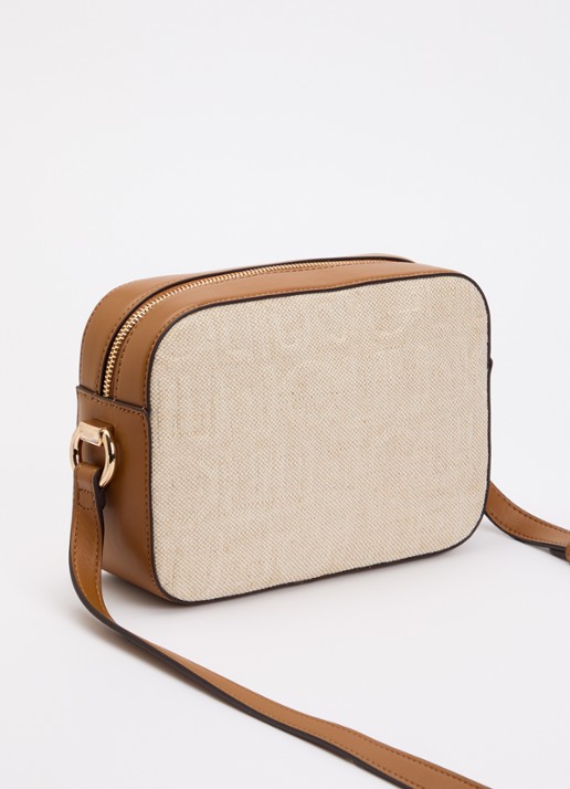 Liu Jo Crossbodytas met 3D logoprint en verstelbare schouderriem   - achterkant beige