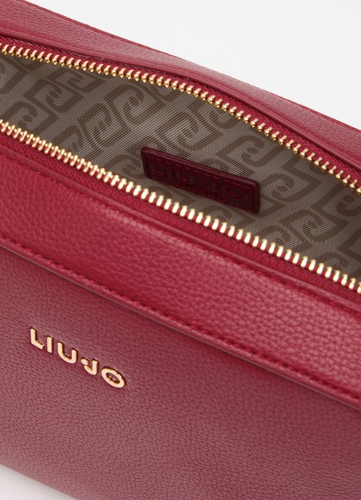 Liu Jo Crossbodytas met logo en verstelbare schouderriem  - detail 2 donkerrood