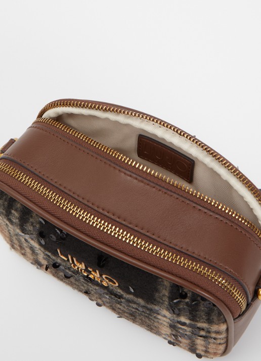 Liu Jo Crossbodytas met pailletten en afneembare schouderriem  - detail 2 bruin
