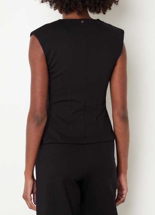 Liu Jo Fittato gilet met V-hals - achterkant 2 zwart