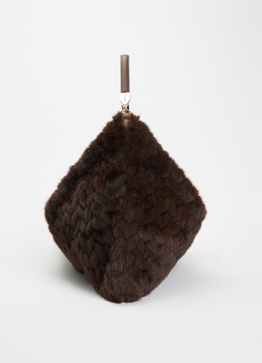 Liu Jo Foulard Hobo schoudertas van imitatiebont met details van leer  - detail 2 donkerbruin