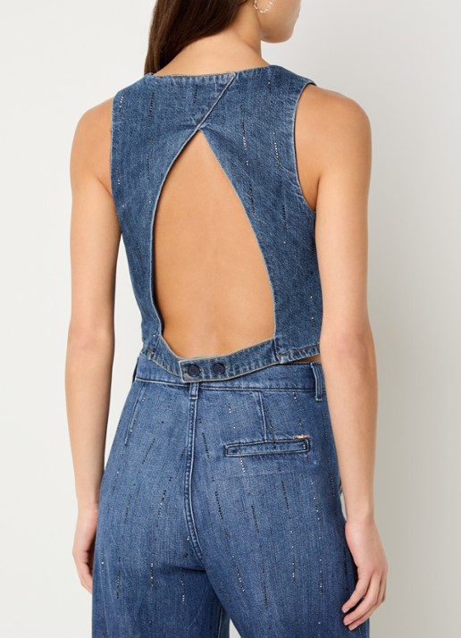 Liu Jo Gilet van denim met strass