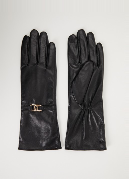 Liu Jo Handschoenen van imitatieleer - voorkant zwart