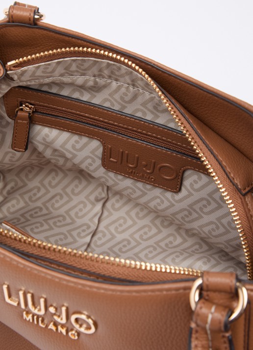 Liu Jo Handtas met logo en afneembare schouderriem  - detail bruin