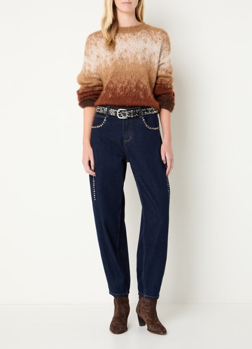 Liu Jo High waist balloon fit jeans met donkere wassing - voorkant 2 indigo