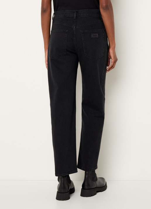 Liu Jo High waist cropped loose fit jeans met strass - achterkant 3 zwart