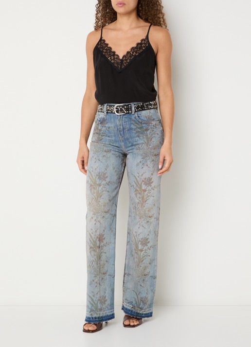Liu Jo High waist flared fit jeans met gekleurde wassing - voorkant 2 indigo