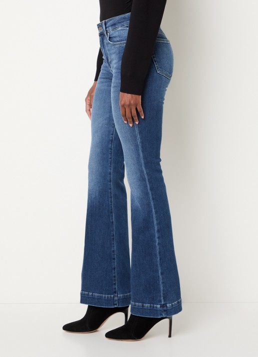 Liu Jo High waist flared fit jeans met medium wassing - detail 2 indigo