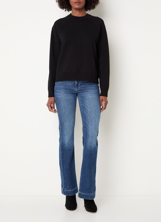 Liu Jo High waist flared fit jeans met medium wassing - voorkant 4 indigo