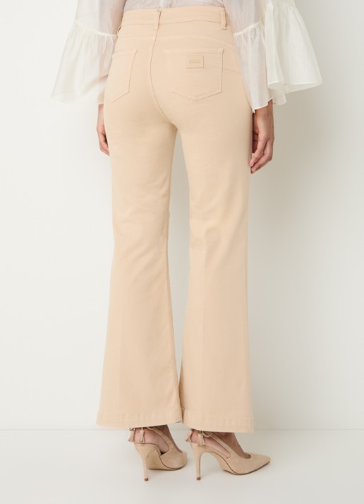 Liu Jo High waist flared fit pantalon met steekzakken - achterkant 4 beige